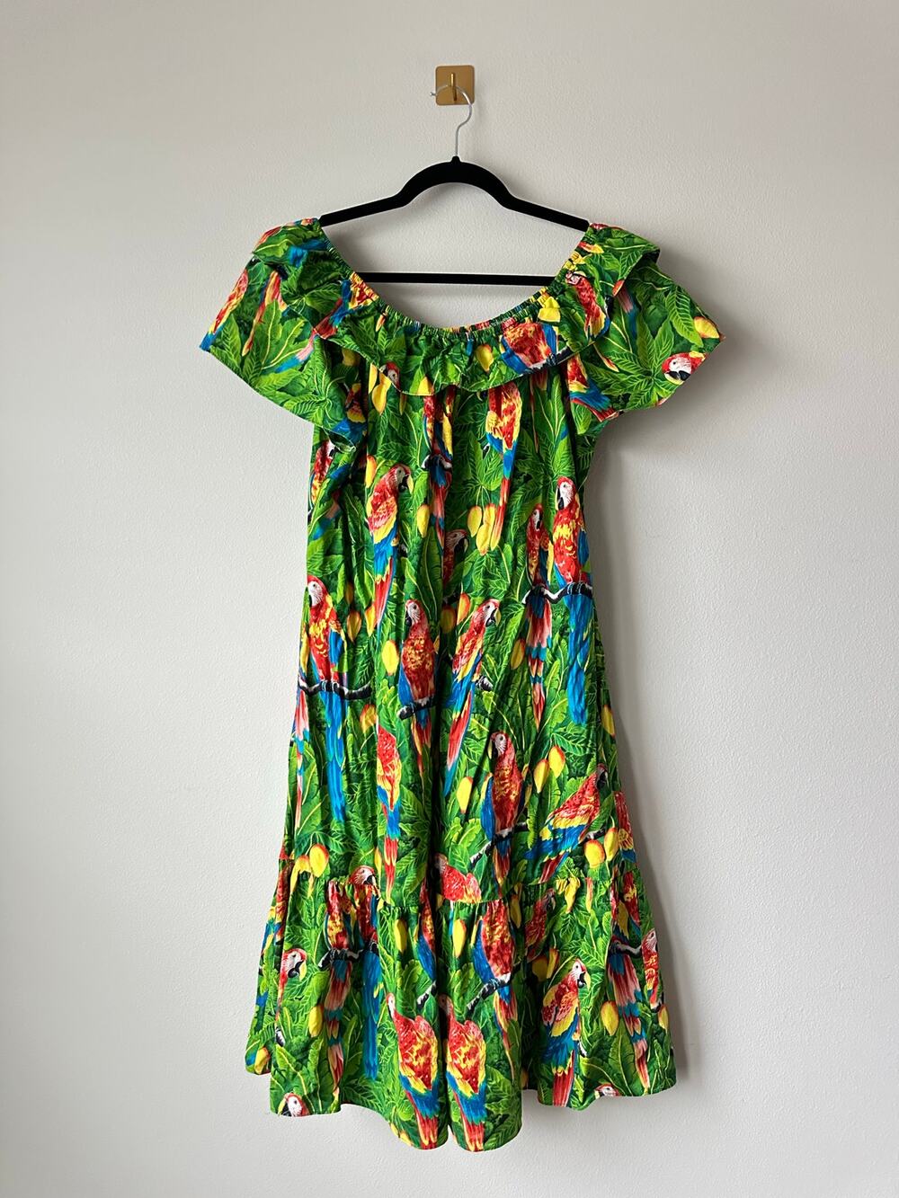 Hilo Hattie Tropical Parrot Midi Dress 100% Cotton